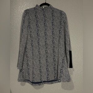 Tyler Boe Navy and White Textured Dress